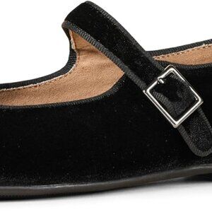 Women's Velvet Mary Jane Flats 8 Comfort Padded Memory Foam Rubber Sole